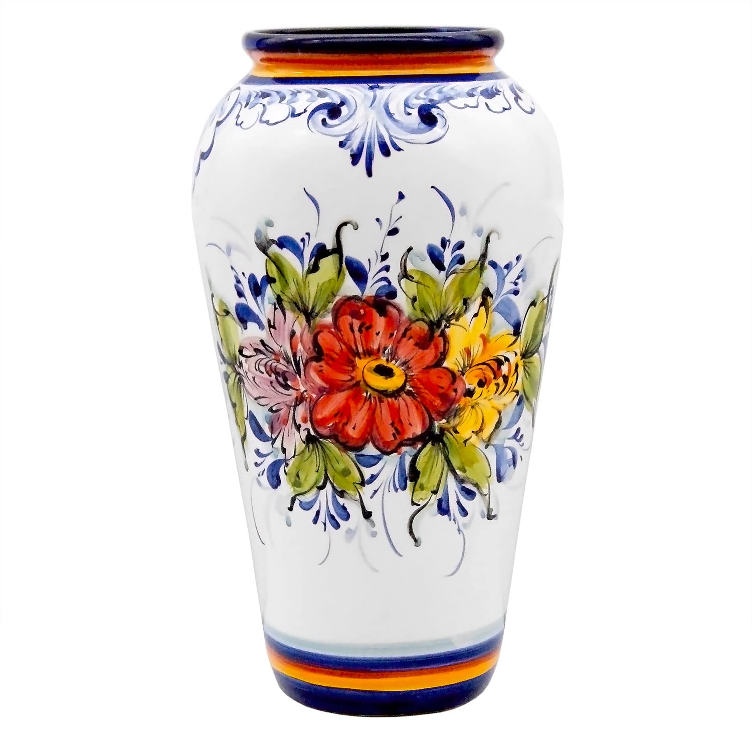 多色使いの陶器花瓶